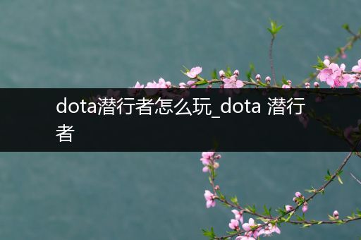 dota潜行者怎么玩_dota 潜行者