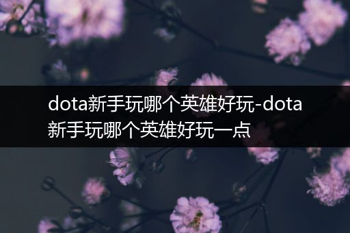 dota新手玩哪个英雄好玩-dota新手玩哪个英雄好玩一点