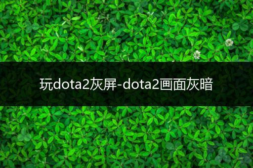 玩dota2灰屏-dota2画面灰暗