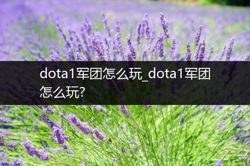 dota1军团怎么玩_dota1军团怎么玩?