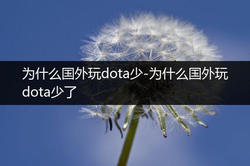 为什么国外玩dota少-为什么国外玩dota少了