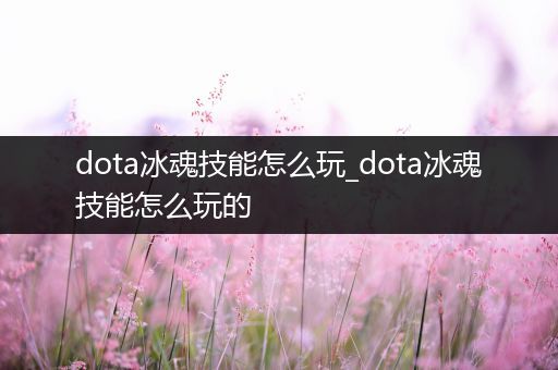 dota冰魂技能怎么玩_dota冰魂技能怎么玩的