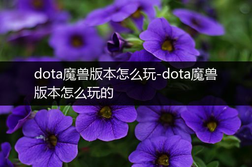 dota魔兽版本怎么玩-dota魔兽版本怎么玩的