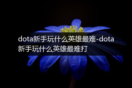 dota新手玩什么英雄最难-dota新手玩什么英雄最难打