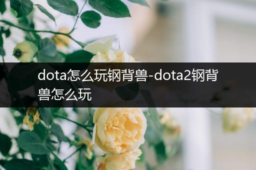 dota怎么玩钢背兽-dota2钢背兽怎么玩