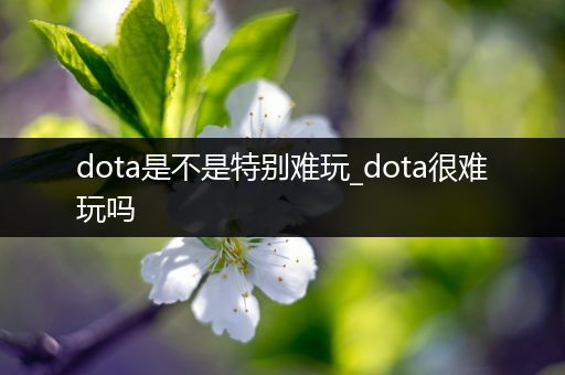 dota是不是特别难玩_dota很难玩吗