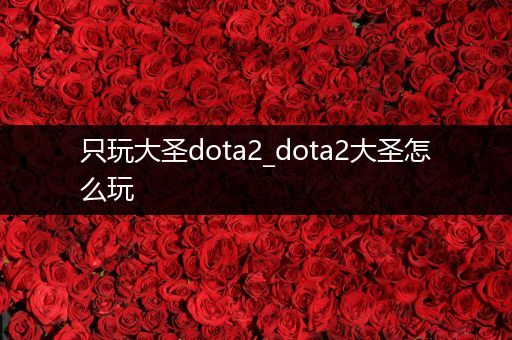 只玩大圣dota2_dota2大圣怎么玩