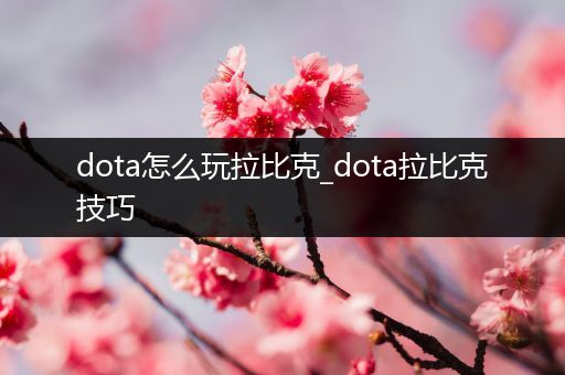 dota怎么玩拉比克_dota拉比克技巧