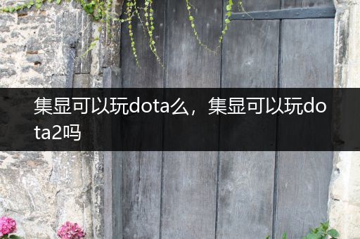 集显可以玩dota么，集显可以玩dota2吗