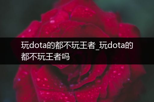 玩dota的都不玩王者_玩dota的都不玩王者吗