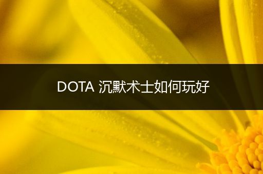 DOTA 沉默术士如何玩好