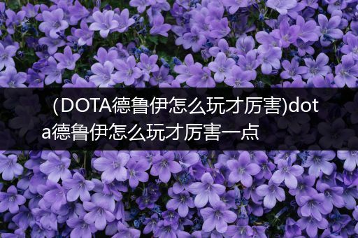 （DOTA德鲁伊怎么玩才厉害)dota德鲁伊怎么玩才厉害一点