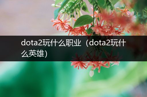 dota2玩什么职业（dota2玩什么英雄）