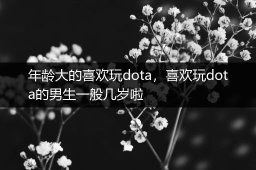 年龄大的喜欢玩dota，喜欢玩dota的男生一般几岁啦