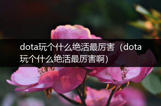 dota玩个什么绝活最厉害（dota玩个什么绝活最厉害啊）