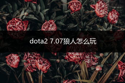 dota2 7.07狼人怎么玩