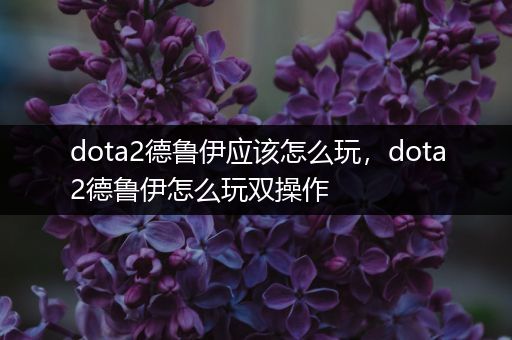 dota2德鲁伊应该怎么玩，dota2德鲁伊怎么玩双操作
