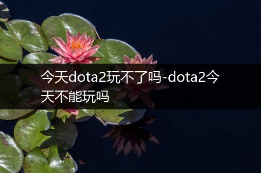 今天dota2玩不了吗-dota2今天不能玩吗