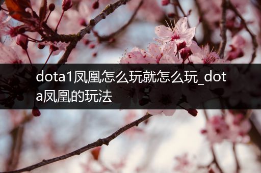 dota1凤凰怎么玩就怎么玩_dota凤凰的玩法