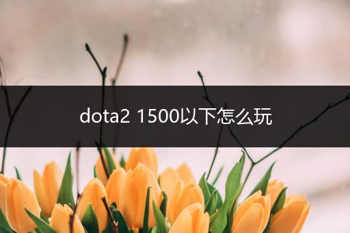 dota2 1500以下怎么玩