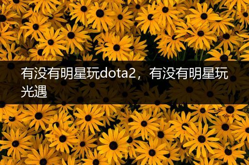 有没有明星玩dota2，有没有明星玩光遇