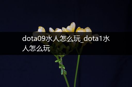 dota09水人怎么玩_dota1水人怎么玩