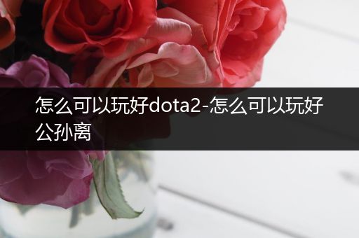 怎么可以玩好dota2-怎么可以玩好公孙离