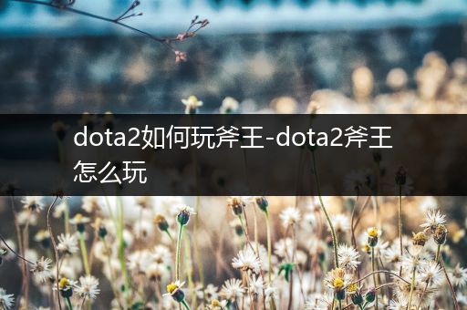 dota2如何玩斧王-dota2斧王怎么玩