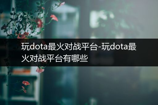 玩dota最火对战平台-玩dota最火对战平台有哪些