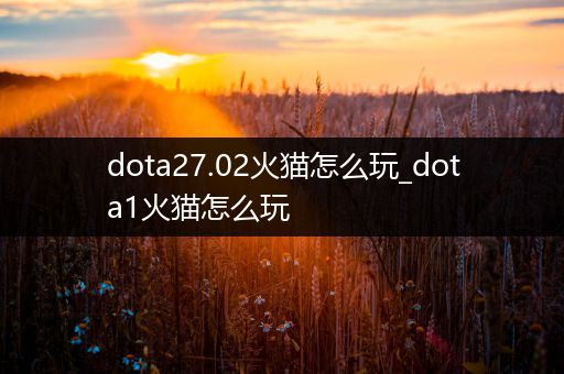 dota27.02火猫怎么玩_dota1火猫怎么玩