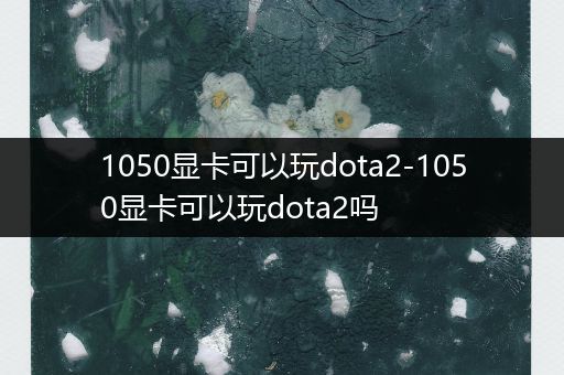 1050显卡可以玩dota2-1050显卡可以玩dota2吗