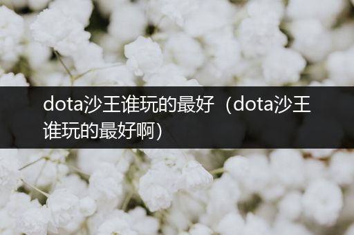 dota沙王谁玩的最好（dota沙王谁玩的最好啊）