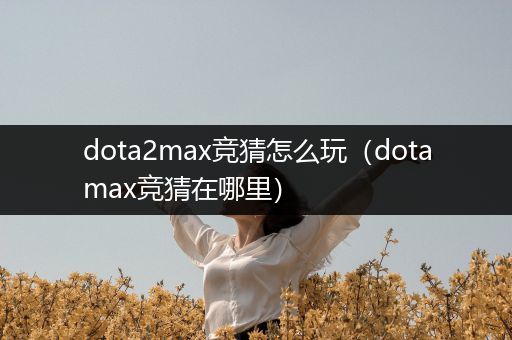 dota2max竞猜怎么玩（dotamax竞猜在哪里）