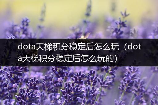 dota天梯积分稳定后怎么玩（dota天梯积分稳定后怎么玩的）