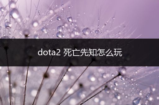 dota2 死亡先知怎么玩