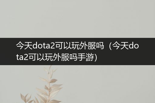 今天dota2可以玩外服吗（今天dota2可以玩外服吗手游）