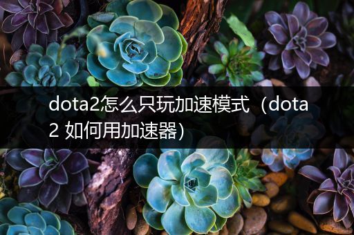 dota2怎么只玩加速模式（dota2 如何用加速器）