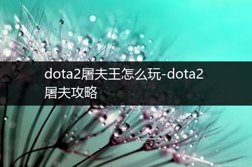 dota2屠夫王怎么玩-dota2 屠夫攻略