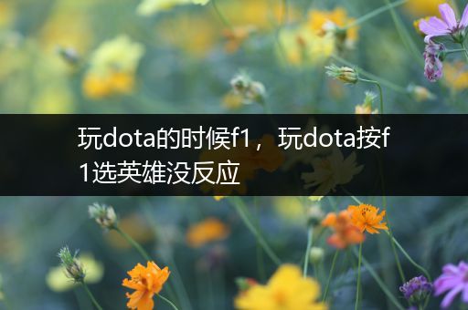 玩dota的时候f1，玩dota按f1选英雄没反应