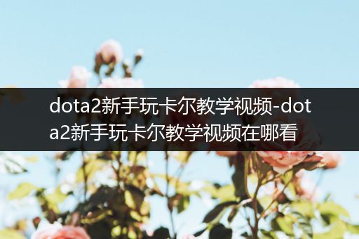 dota2新手玩卡尔教学视频-dota2新手玩卡尔教学视频在哪看