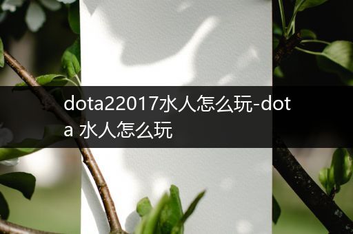 dota22017水人怎么玩-dota 水人怎么玩