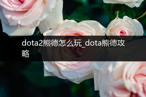 dota2熊德怎么玩_dota熊德攻略