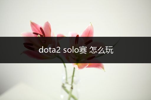 dota2 solo赛 怎么玩