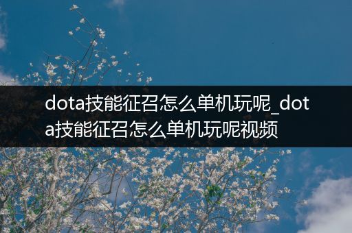 dota技能征召怎么单机玩呢_dota技能征召怎么单机玩呢视频