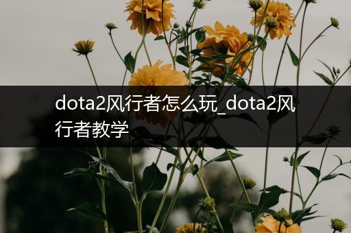 dota2风行者怎么玩_dota2风行者教学