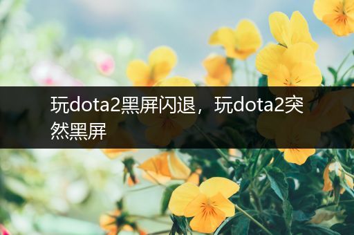 玩dota2黑屏闪退，玩dota2突然黑屏