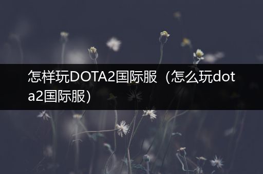 怎样玩DOTA2国际服（怎么玩dota2国际服）