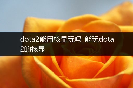 dota2能用核显玩吗_能玩dota2的核显