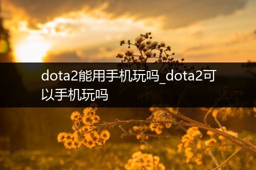 dota2能用手机玩吗_dota2可以手机玩吗