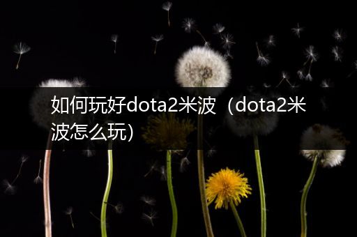 如何玩好dota2米波（dota2米波怎么玩）